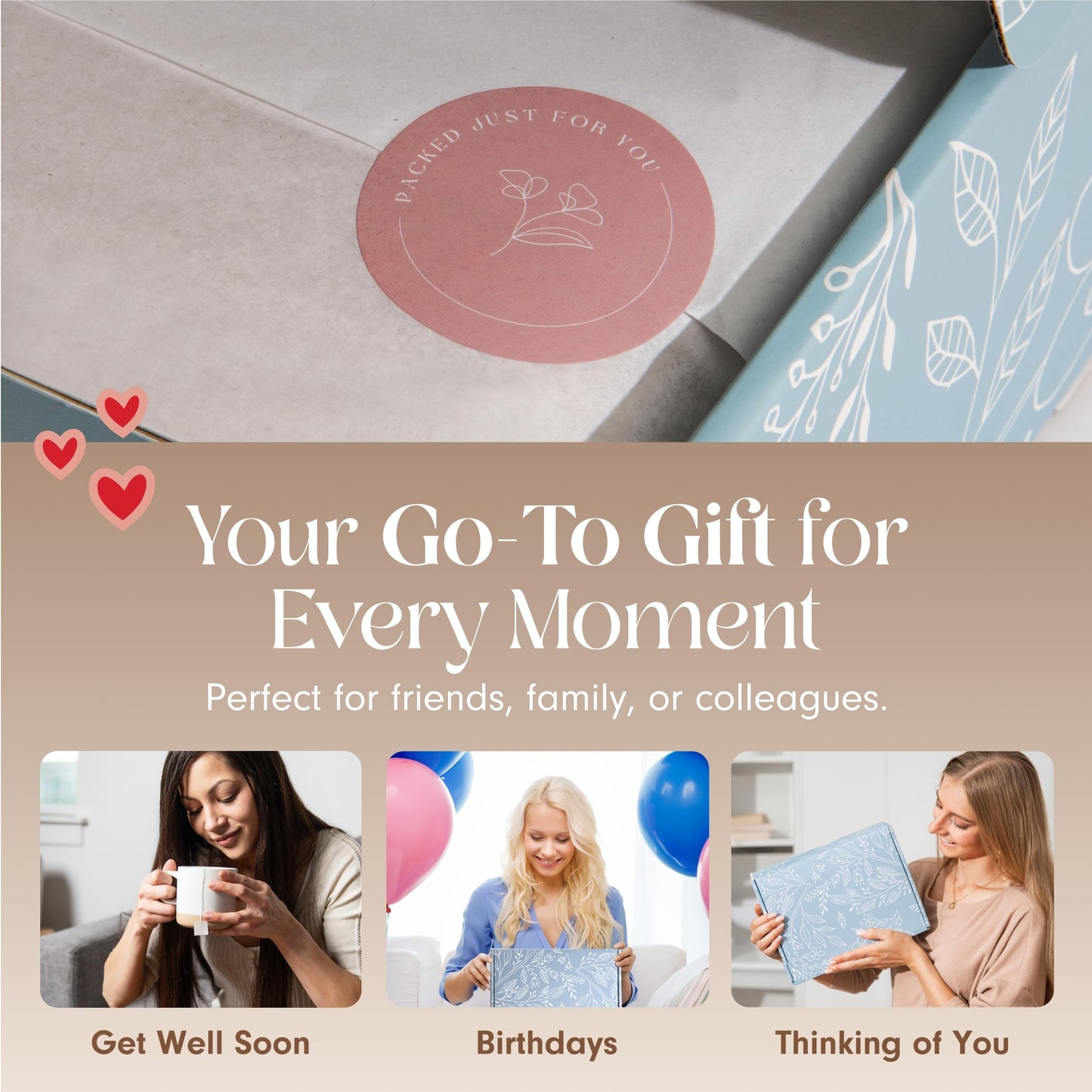 UnboxMe Tea Gift Basket for Women - Valentines Self Care Box with Cozy Socks, Mug, Chai Tea, Honey & Cinnamon, Relaxation Care Package
