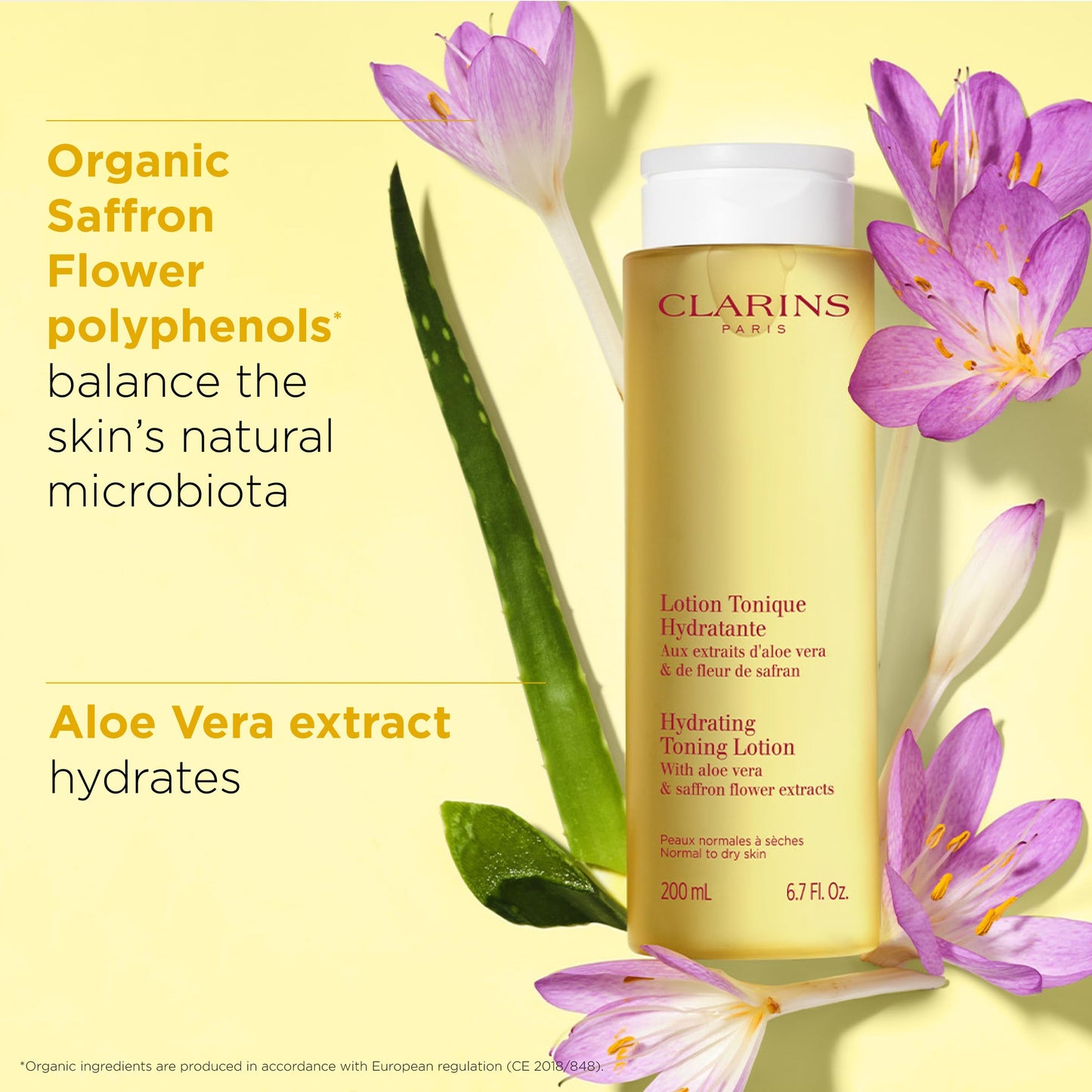 Clarins Hydrating Toning Lotion | Softer Skin After 14 Days of Use* | Cleanses, Tones, Hydrates and Balances Skin's Microbiota | Plant-Based Ingredients | Colorant-Free | Normal to Dry (Pack of 2)