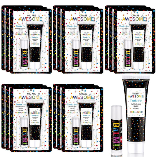 Teacher Appreciation Gifts - 30 Pack Lip Balm & Hand Cream Set | Perfect Thank You Gifts for Employees, Nurses & Volunteers