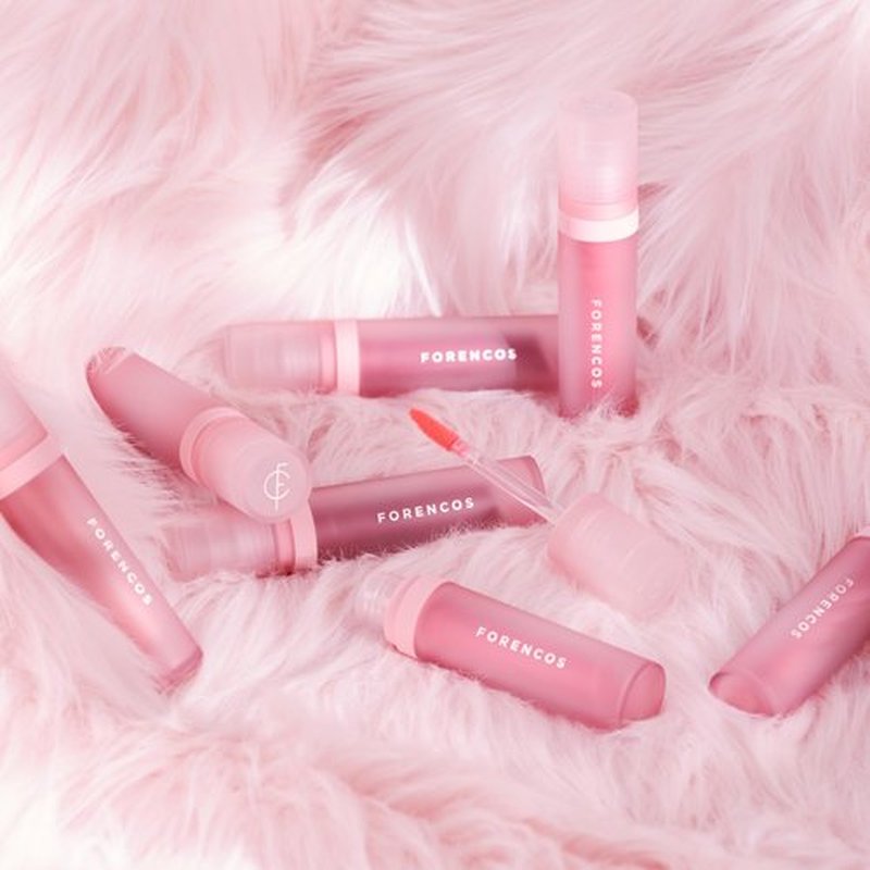 FORENCOS Bisou Velvet Lip Tint, Soft Easy Finger Smearing, High Pigmentation, Matte Finish, Non-Sticky, Smooth Coloring, Longwear (03 Cerise)