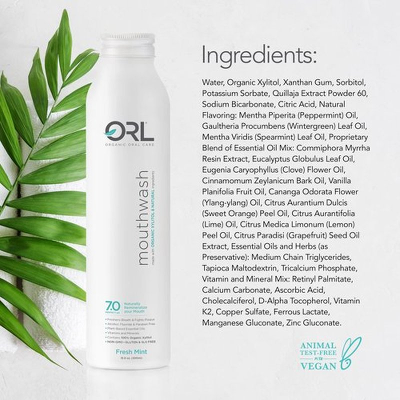 ORL Natural & Organic Mouthwash Uniquely Formulated to Clean Your Mouth Whiten Your Teeth Strengthen Tooth Enamel