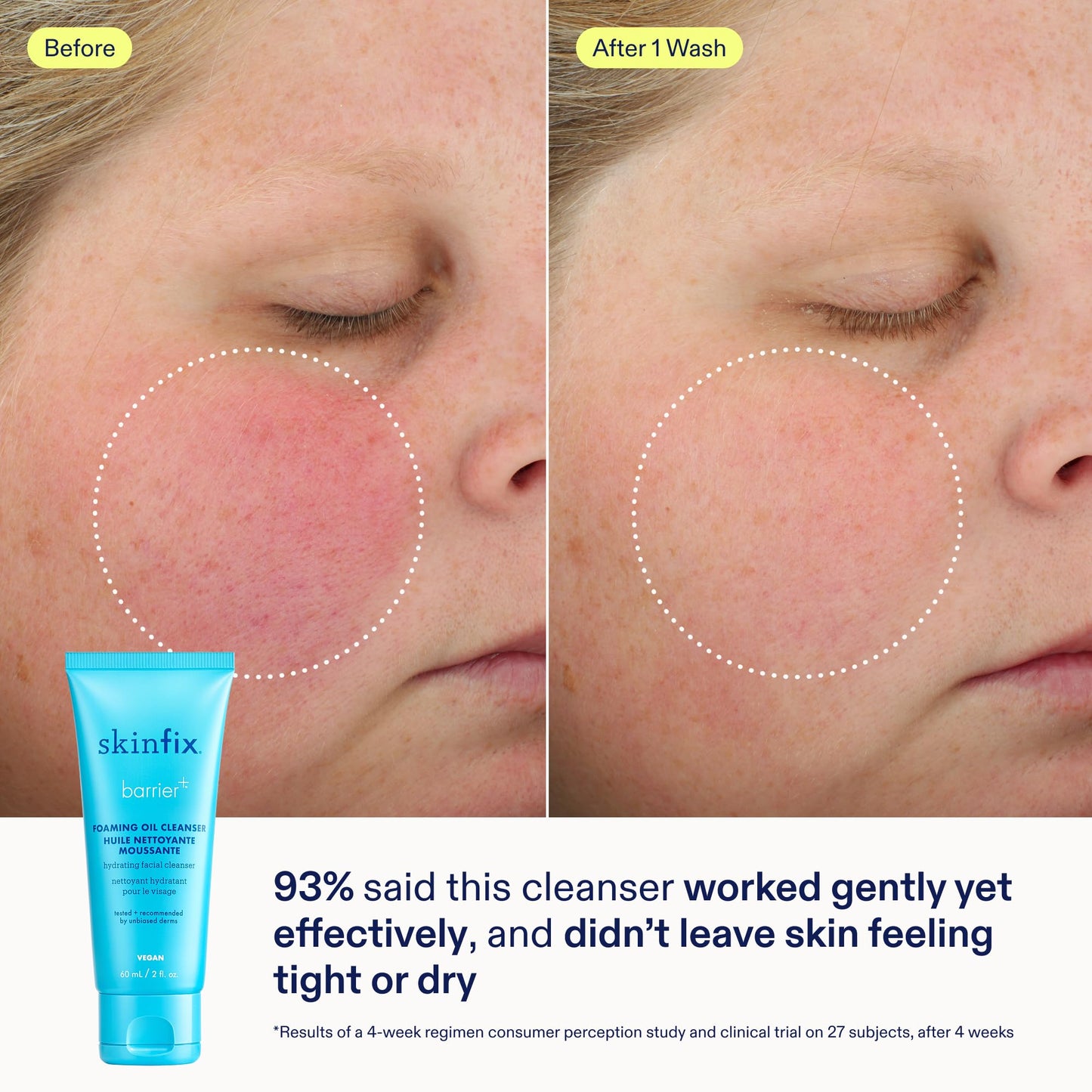 Skinfix Nourishing Cleanse + Moisturize Set with Hyaluronic Acid - Includes Mini Foaming Oil Cleanser (2 fl oz) & Mini Triple Lipid-Peptide Cream (0.5 fl oz) - Vegan, Cruelty Free