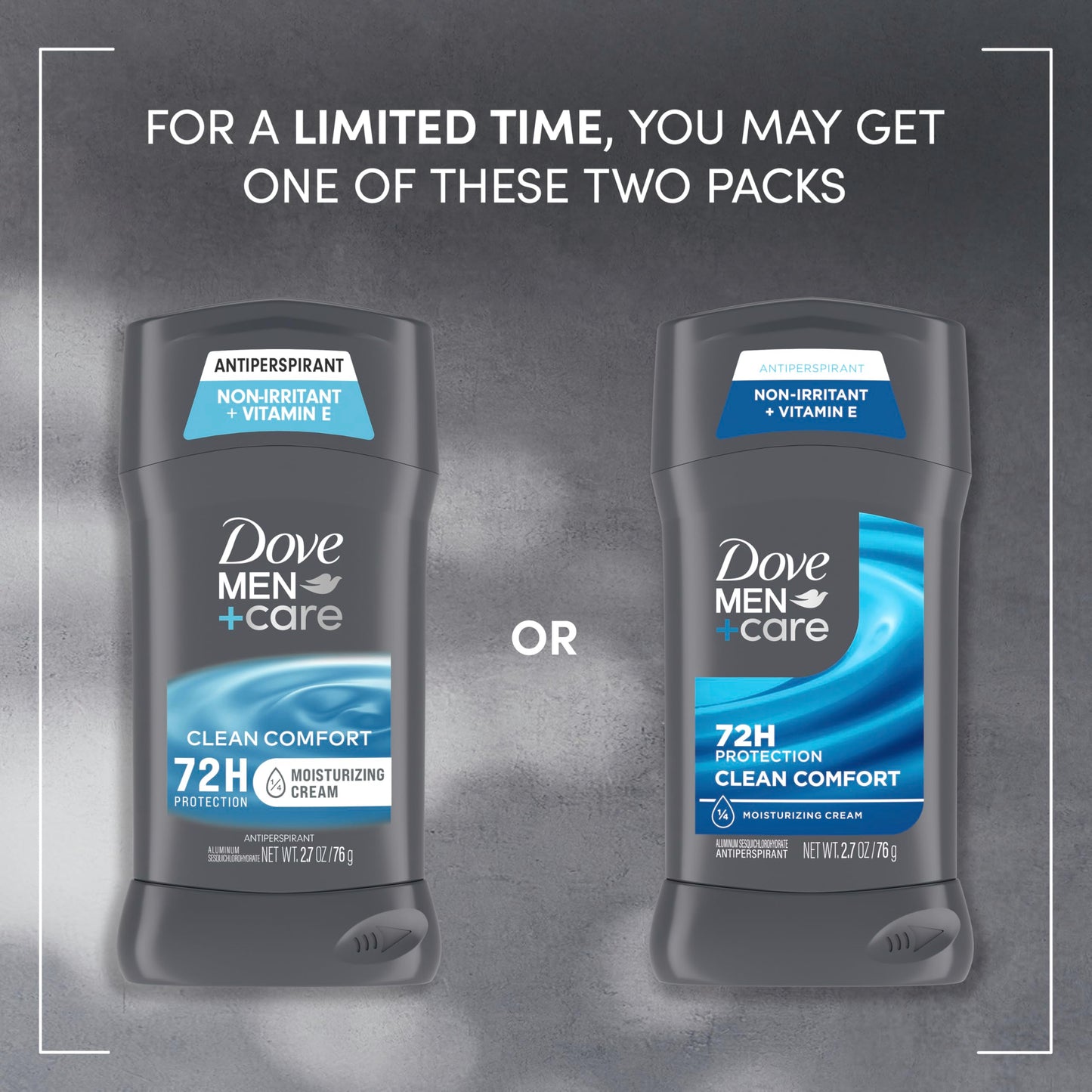 Dove Men+Care Antiperspirant Deodorant Stick 4 Count Clean Comfort 72-Hour Sweat & Odor Protection Antiperspirant for Men With 1/4 Moisturizing Cream 2.7 oz
