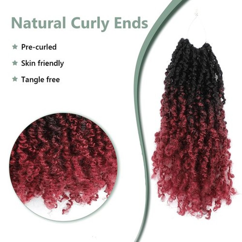Yanky Twist Crochet Hair - 14 Inch Yanky Twist Pre Looped Crochet Hair 8 Packs Senegalese Twist Crochet Hair Extensions 1B/Bug Bohemian Passion Twist Hair for Black Women
