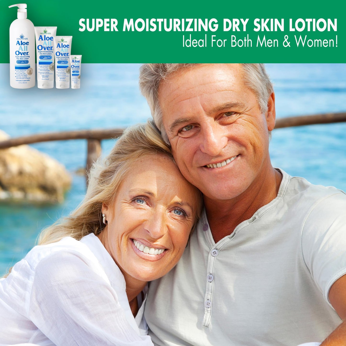 Miracle of Aloe’s Aloe All Over Super Moisturizing Dry Skin Lotion (2-Pack, 4 oz) - Made with 72% UltraAloe Aloe Vera Gel. Safe for Everyone: Men, Women, Kids. Ends Flaking and Restores Dry Skin Fast