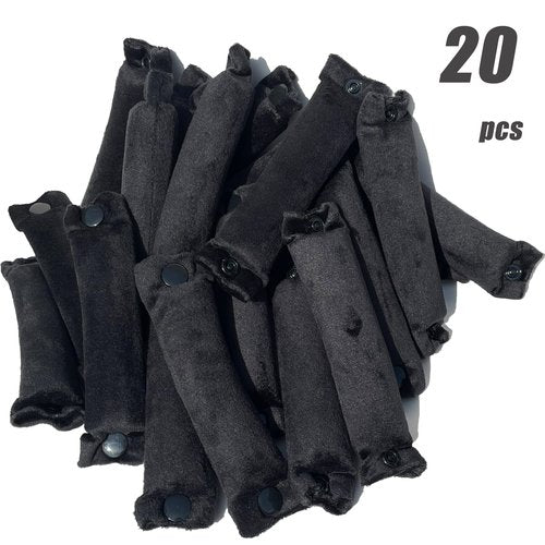 Aimin Hair Heatless Hair Curlers No Heat, Heatless Curls Overnight Blowout Rods, No Heat Hair Curlers To Sleep In, Soft Flexi Rods For Long Hair, Thick Curling Rod Styling Tools(20pcs black)