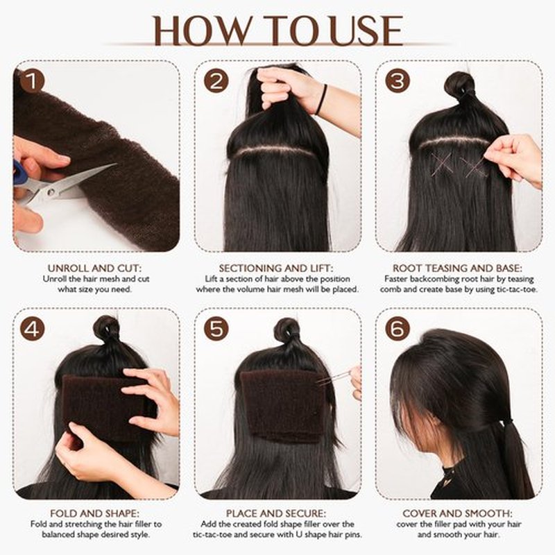 YGQQOY Hair Sponge for Updo,Hair Filler, Hair Donuts for Updos,Volume Hair Bumps Tool, Hair Padding,Dark Brown
