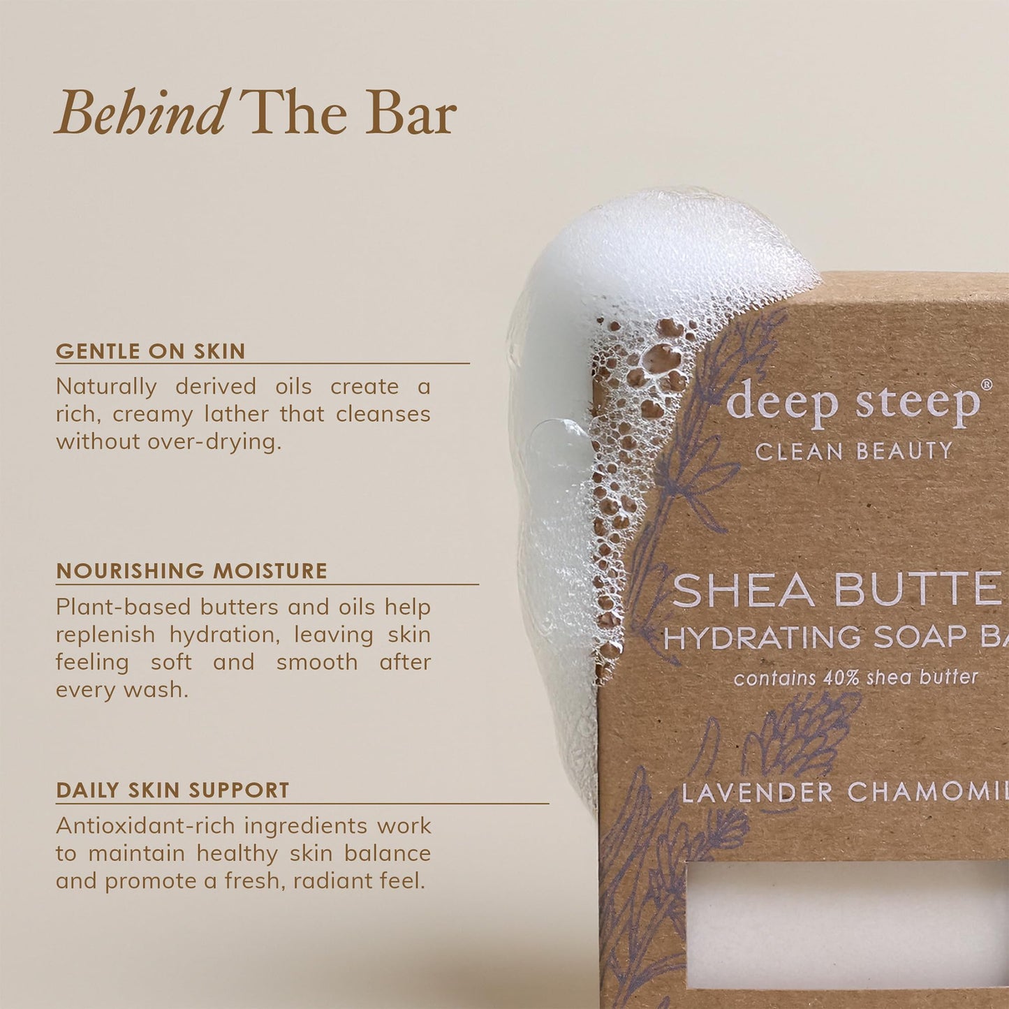 Deep Steep Bar Soap, Grapefruit Bergamot, 7 oz – Natural Soap Bar for Women & Men, Moisturizing Body & Hand Soap with Shea Butter & Coconut Oil – Vegan, Clean Beauty, Sensitive Skin