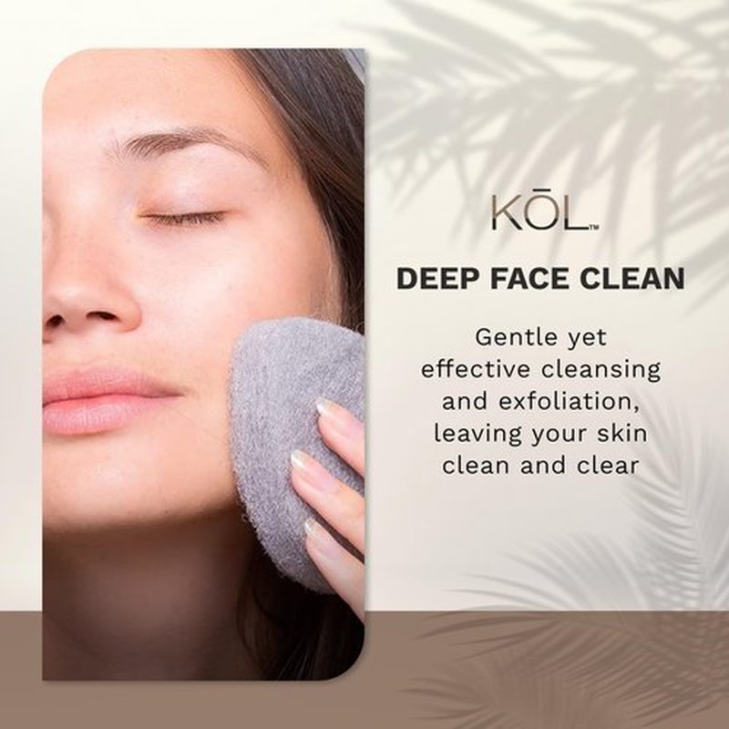KOL Face Scrubber, Charcoal Infused Exfoliating Facial Cleansing Pads, Disposable Exfoliator Face Sponge for Daily Face Cleaning and Makeup Removal, 8 Count