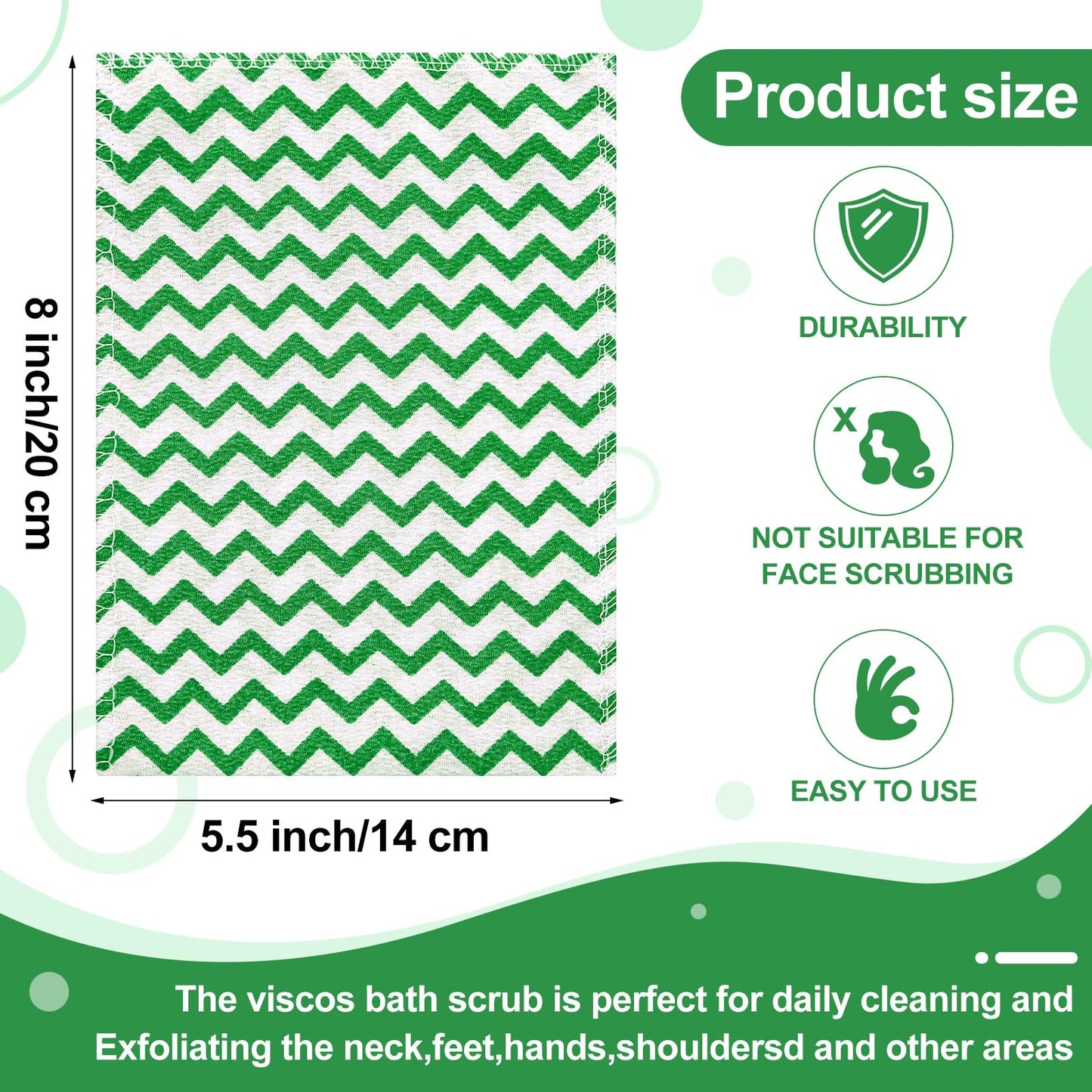 Tatuo 12 Pieces Korean Exfoliating Mitt Glove Italy Towel Body Skin Scrubber Exfoliating Scrubber for Remove Dead Skin Washcloth Korean(Small,Green, Red, Yellow, Blue)