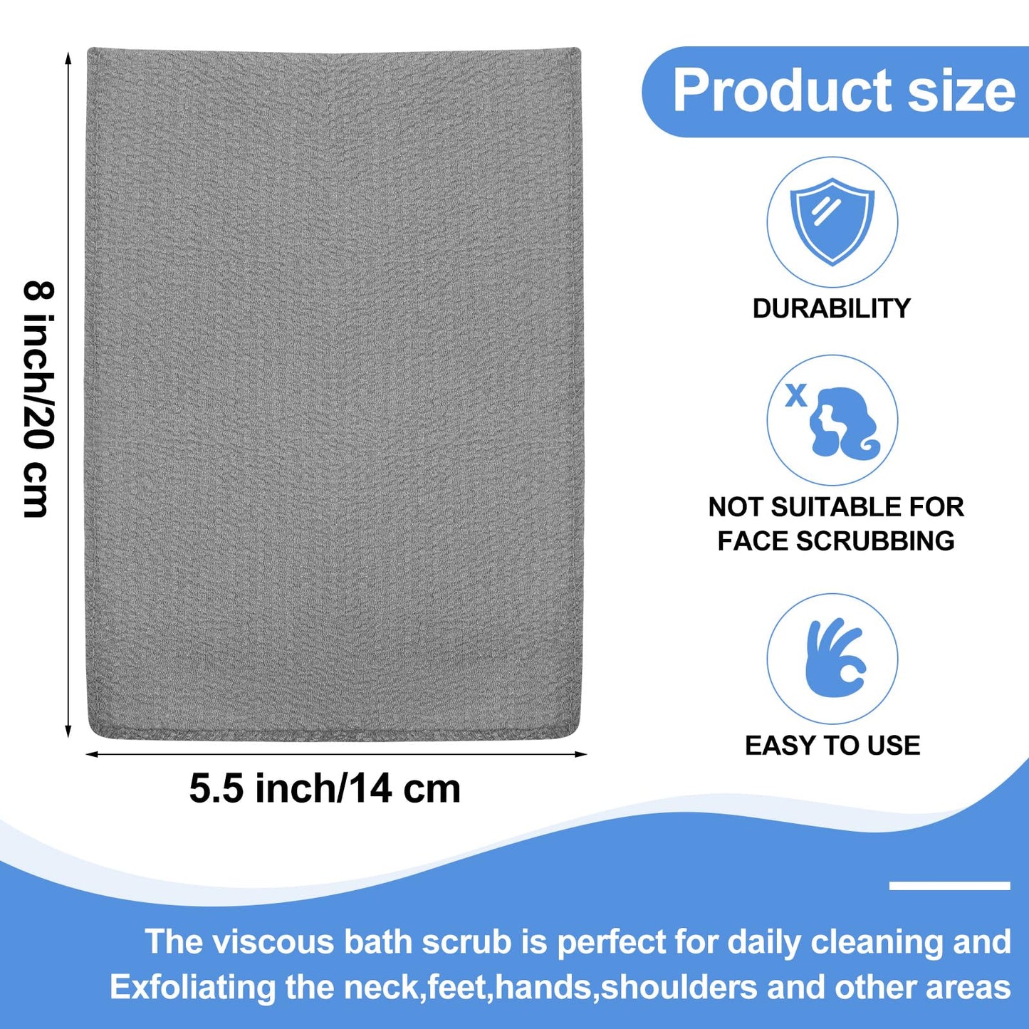 Tatuo 12 Pieces Korean Exfoliating Mitt Glove Italy Towel Body Skin Scrubber Exfoliating Scrubber for Remove Dead Skin Washcloth Korean(Small,White, Black, Gray)