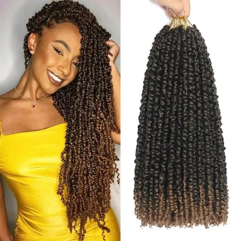 Passion Twist Ccrochet Hair 20 Inch 8 Packs Crochet Braids Hair Extensions 96 Strands Pre Looped Locs Hair Water Wave Twist Hair Pre Twisted Crochet Hair Extensions T27