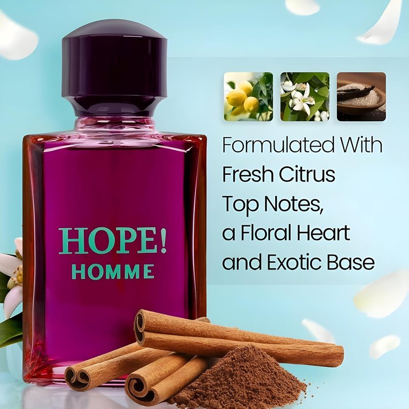 HOPE! HOMME Eau de Parfum for Men - 3.4 Fl Oz | Elegant Fragrance for Daily Wear