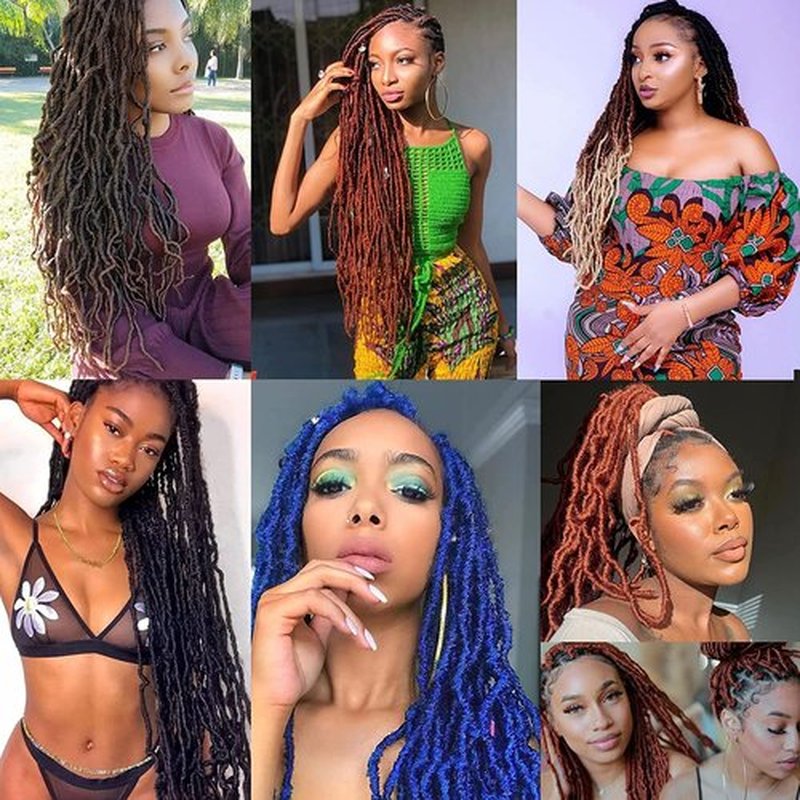 24 Inch New Faux Locs Hair 2Packs/lot Synthetic Goddess Locs Curly Wavy Faux Locs Braiding Hair Extension for Black Women Pre-looped Most Natural Crochet Braids Hair (24 Inch, T30#)