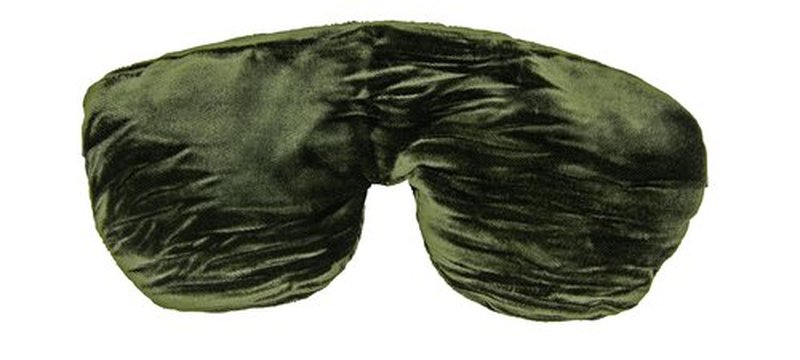Candi Andi Handmade Opulence Yoga Eye Mask Pillow - Weighted Flaxseed Fill, Unscented, Satin & Velvet, Adjustable Strap - Ideal for Meditation & Restful Sleep -Olive - TEMF-OV