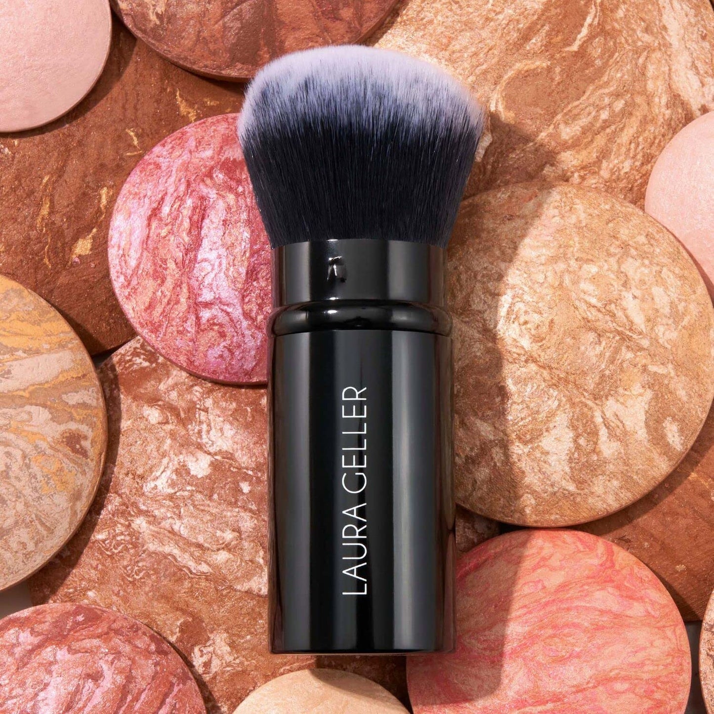 LAURA GELLER NEW YORK Baked Bronze-N-Brighten Bronzer Powder Fair + Retractable Airbrush Kabuki Brush