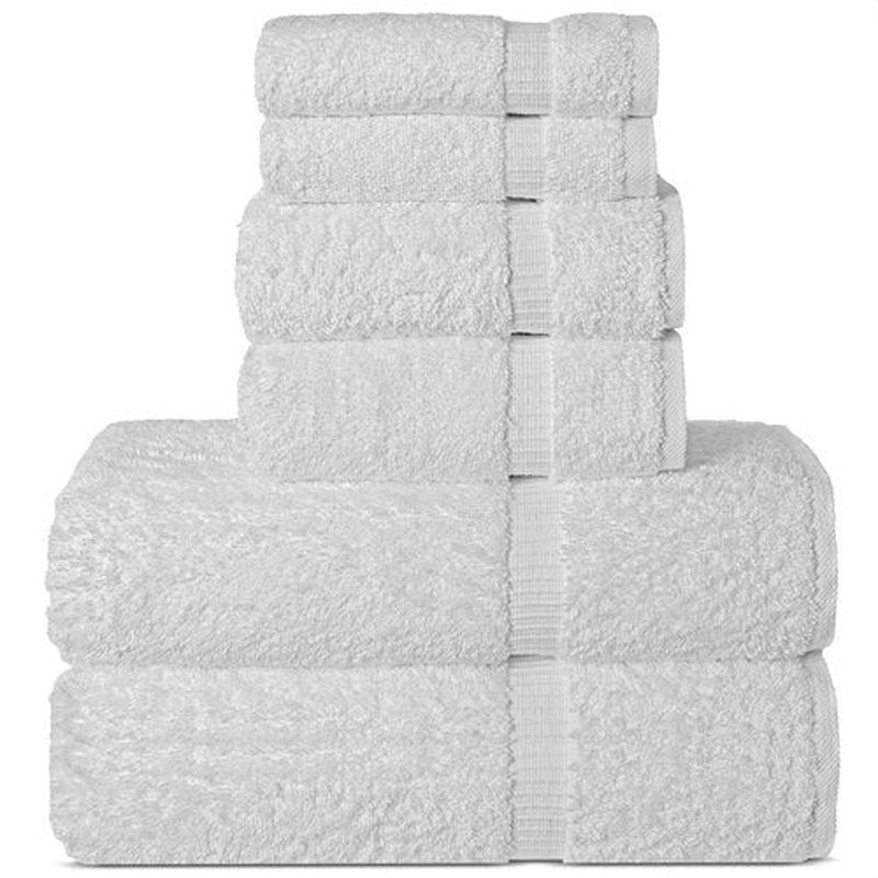 Chakir Turkish Linens Luxury Spa and Hotel Quality Premium Turkish Cotton 6-Piece Towel Set (2 x Bath Towels, 2 x Hand Towels, 2 x Washcloths)