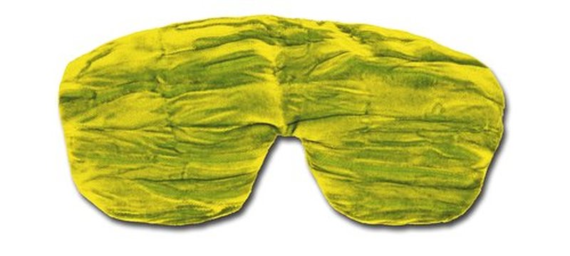 Candi Andi Handmade Opulence Yoga Eye Mask Pillow - Weighted Flaxseed Fill, Unscented, Satin & Velvet, Adjustable Strap - Ideal for Meditation & Restful Sleep -Lime - TEMF-LM