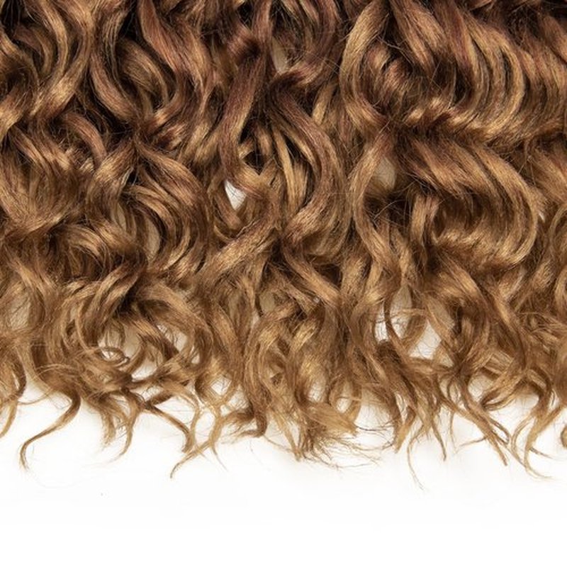 Ocean Wave Crochet Hair 18inch Deep Wave Curly Crochet Hair 6Packs Ombre Blonde Hawaii Curly Braiding Hair Synthetic Bohemian Crochet Braid Water Wave Crochet hair Extensions (18inch, OT3027)