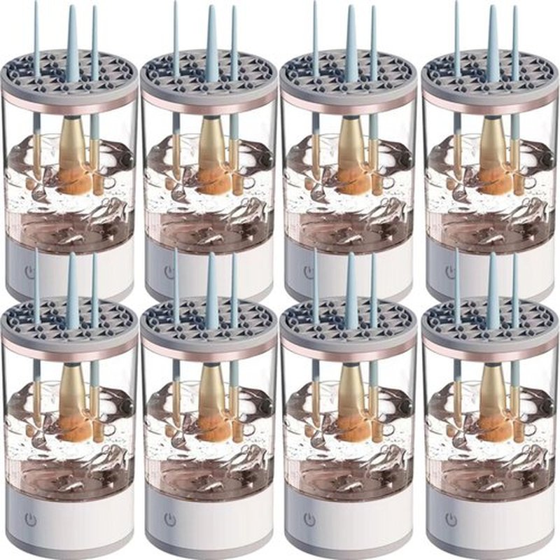 Beauty Swirl Cosmetic Brush Cleaner, The Cozy Luna Brush Cleaner, Makeup Brush Cleaner Machine, Electric Makeup Brush Cleaner, Automatic Makeup Brush Cleaner, for All Size Makeup Brush (8PCS)