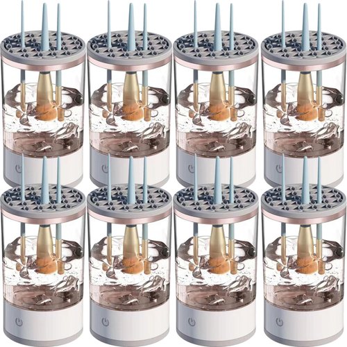 Beauty Swirl Cosmetic Brush Cleaner, The Cozy Luna Brush Cleaner, Makeup Brush Cleaner Machine, Electric Makeup Brush Cleaner, Automatic Makeup Brush Cleaner, for All Size Makeup Brush (8PCS)