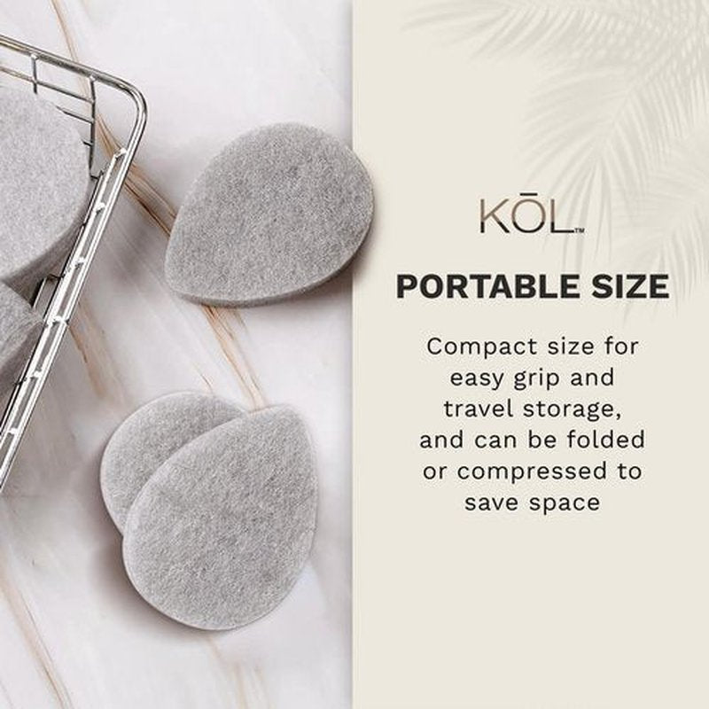 KOL Face Scrubber, Charcoal Infused Exfoliating Facial Cleansing Pads, Disposable Exfoliator Face Sponge for Daily Face Cleaning and Makeup Removal, 8 Count