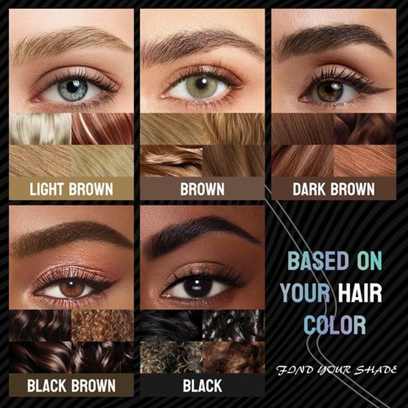 Eyebrow Pen - Eyebrow Pencil, Brow Pencil 2-in-1 Dual-Ended Microblading Eyebrow Pen with Micro-Fork-Tip and Precise Brush-Tip Create Natural Hair-Like Brows, Last All-Day, Black