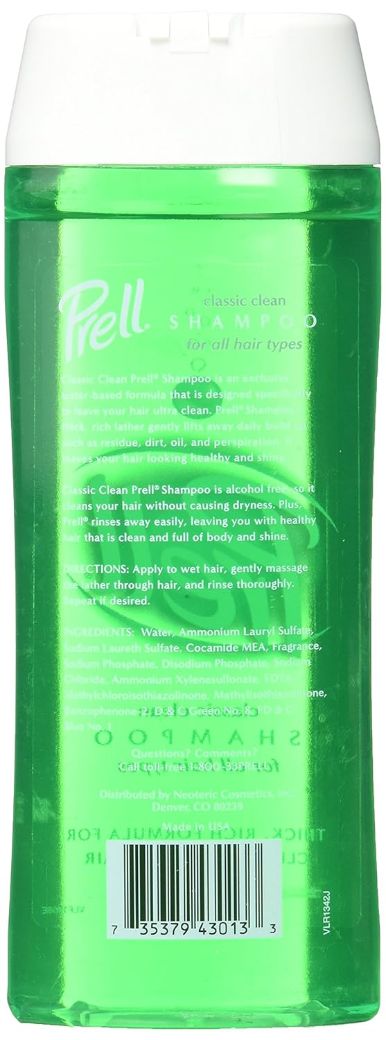 Prell Shampoo, Classic Clean 13.5 Fluid Ounce, 5 Count.