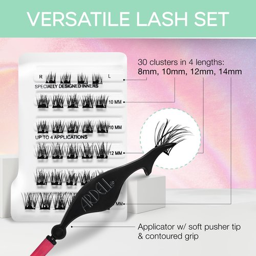 Ardell Press On Fauxmink Volume, DIY Lash Clusters, Natural Look with Applicator - 30 ct