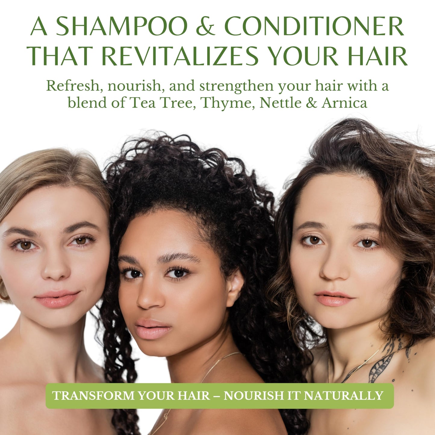EDENIKA BOTANICALS Tea Tree Oil Shampoo and Conditioner Set, Deep Cleansing for Buildup & Oily Scalp, Soothes Itchy Scalp & Refreshes Hair, Sulfate Free, Women & Men, 16 fl oz Each