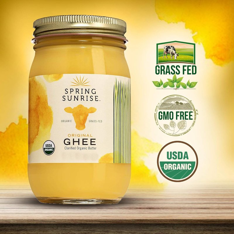 Organic Ghee - Grass Fed, USDA Certified Clarified Butter | Keto, Paleo Friendly, Non-GMO - 32 oz Jar