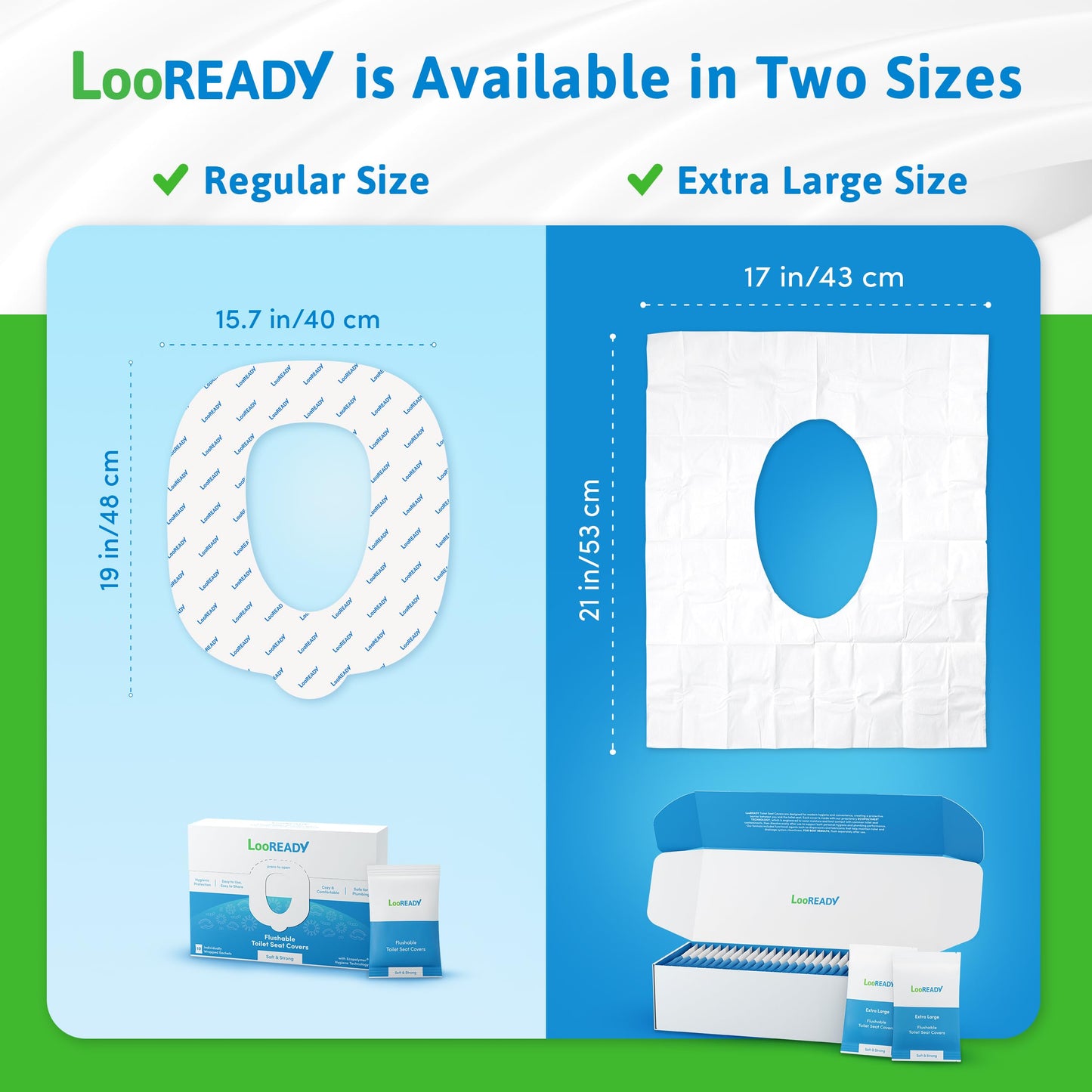 Toilet Seat Covers Disposable Flushable - Extra Large (18 x 22”) - Super Thick, Individually Wrapped Toilet Seat Cover for Travel & Public Bathroom - Premium Quality, Convenient and Hygienic (30 Pack)