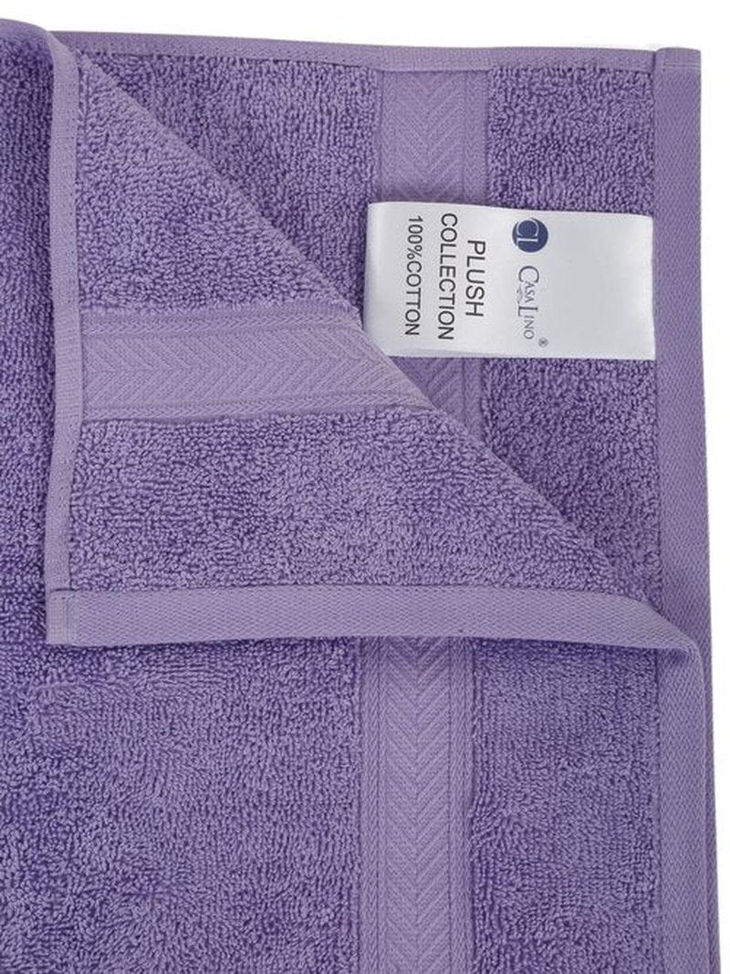 Casa Lino 24 Pack Wash Cloths Set, (12" X12) 100% Cotton wash Cloths, wash Cloths for Your face and Body, Highly Absorbent & fingertip Soft wash Cloths for Your face and Body, Purple