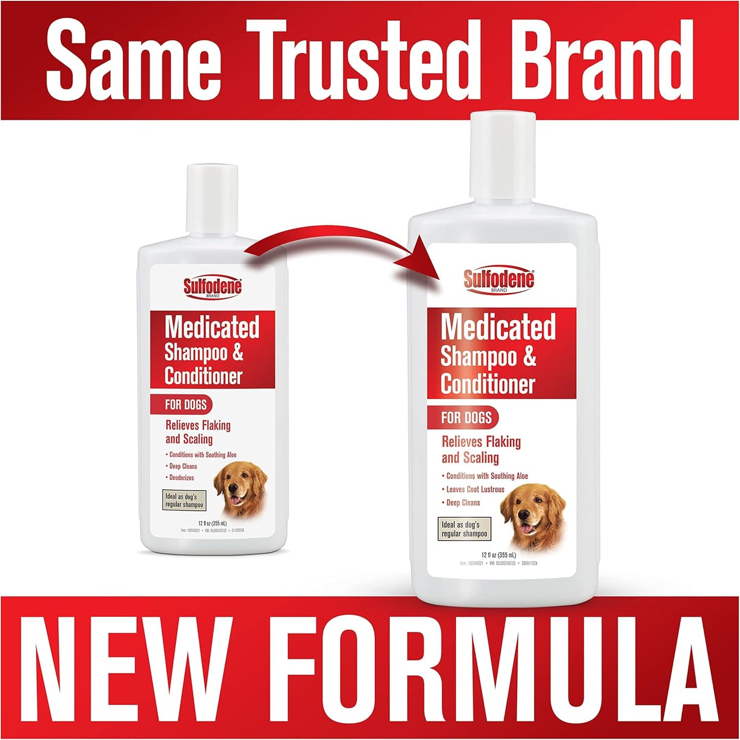 Sulfodene Medicated Dog Shampoo & Conditioner - 12oz | Soothes Skin & Reduces Itching
