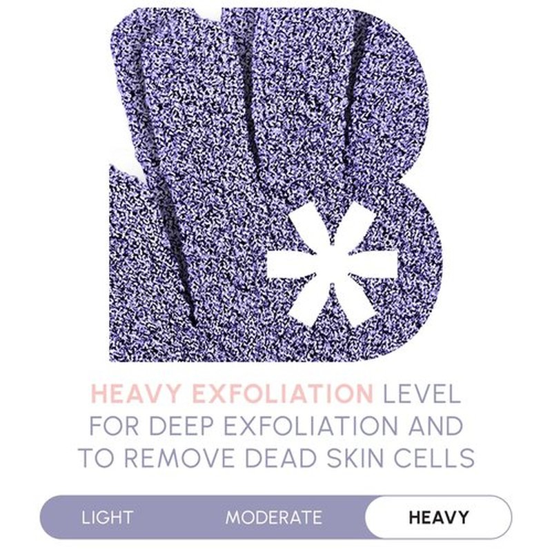 Brooklyn Botany Exfoliating Gloves for Bath and Shower – Heavy Duty Exfoliating Body Scrubber for Massage and Dead Skin Remover for Body – 2 Pairs