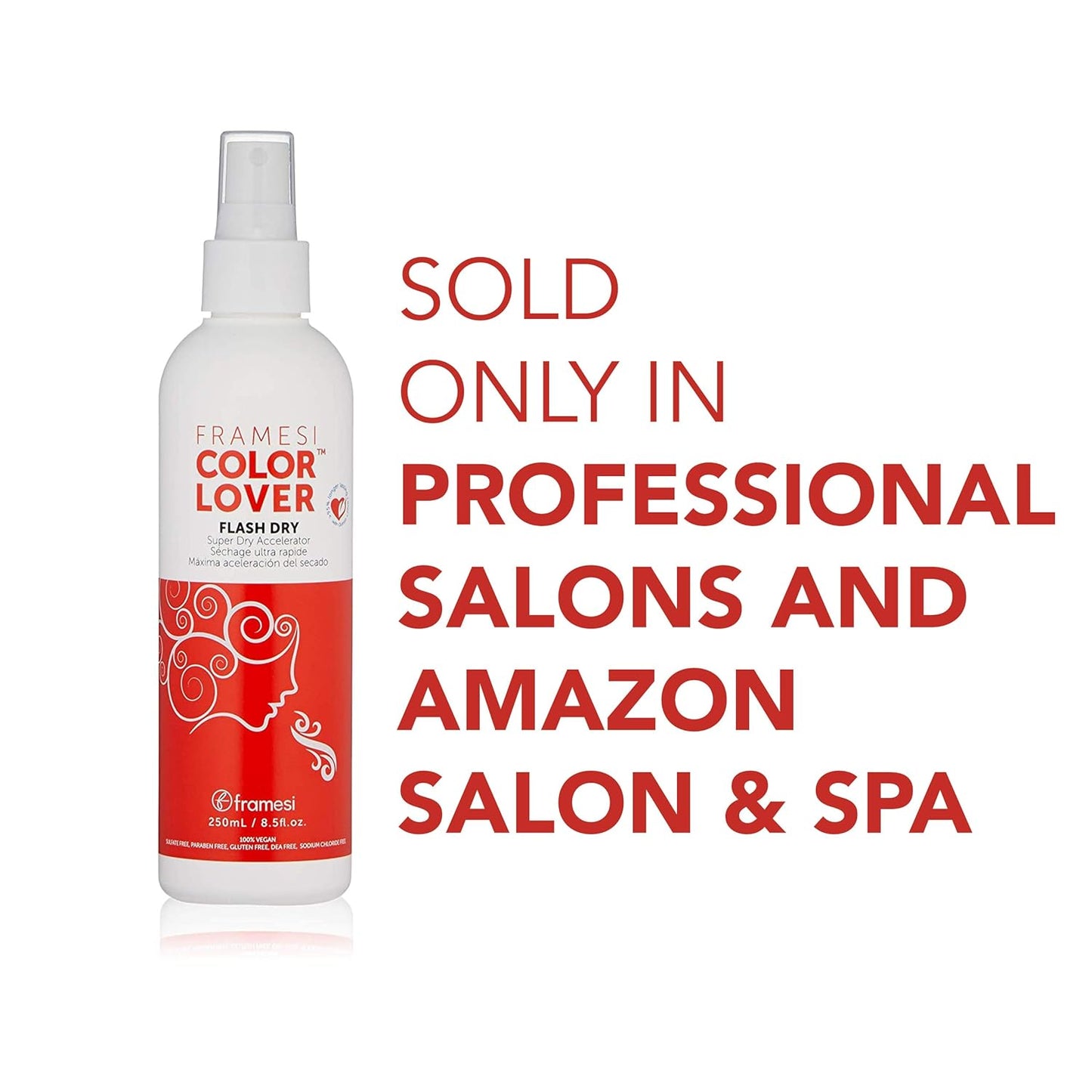 Framesi Color Lover Flash Dry Spray, 8.5 fl oz, Heat Protectant Spray for Hair, Blow Dry Accelerator, Quick Dry, Color Treated Hair