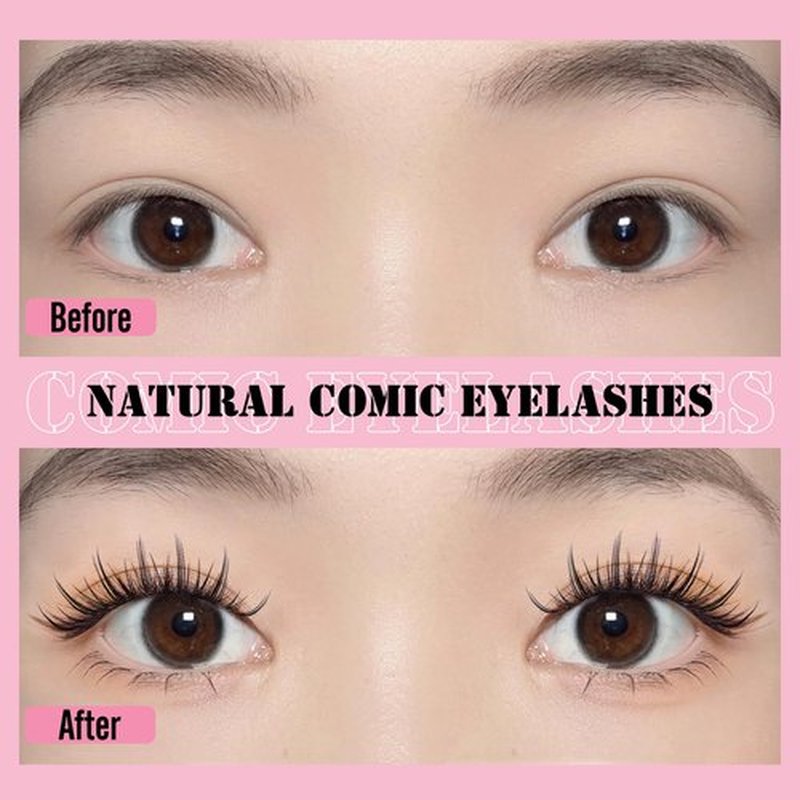 Manga Lashes Natural Look Anime Lashes with Clear Band Natural Manga Eyelashes Manhua Manhwa Lashes Korean Japanese Style Cosplay Lashes by EYDEVRO