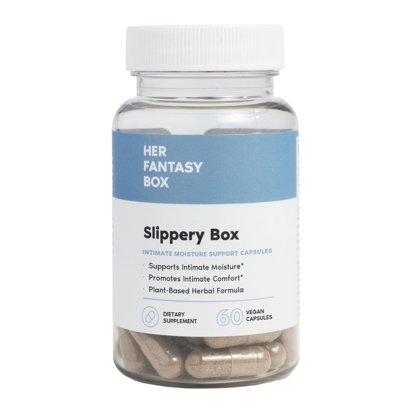 Her Fantasy Box | Slippery Box | Fast-Acting Slippery Elm Capsules for Feminine Wellness & Intimate Moisture Support – 60 Vegan Capsules