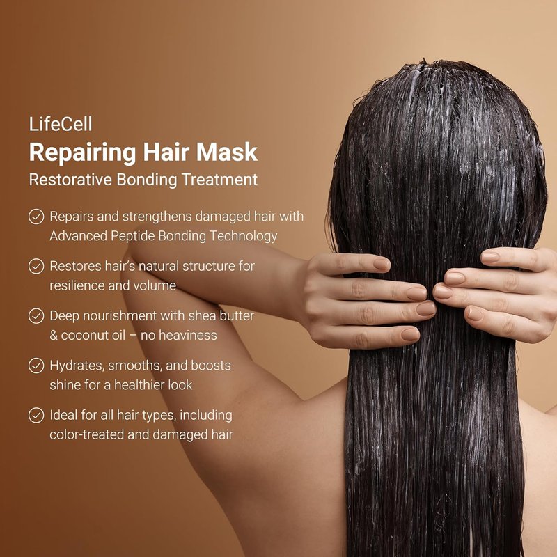 Repairing Hair Mask - Restorative Bonding Treatment with Bioactive Peptides, Keratin, Plant Collagen & Shea Butter | Deep Nourishment for All Hair Types