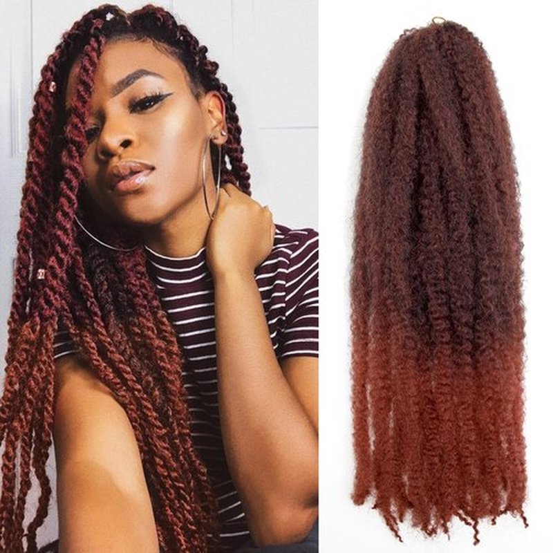 Marley Hair 24 Inch Marley Twist Hair Afro Twist Marley Braiding Hair for Faux Locs Crochet Hair Synthetic Hair Extensions(8Packs,1B/350, 24inch)