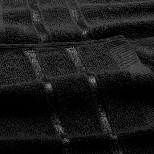 Utopia Towels - 12 Pack Viscose Luxury Wash Cloths Set (12 x 12 Inches) Cotton Ring Spun, Highly Absorbent and Soft Feel Essential Washcloths for Bathroom, Face Towel, Gym and Spa (Black)