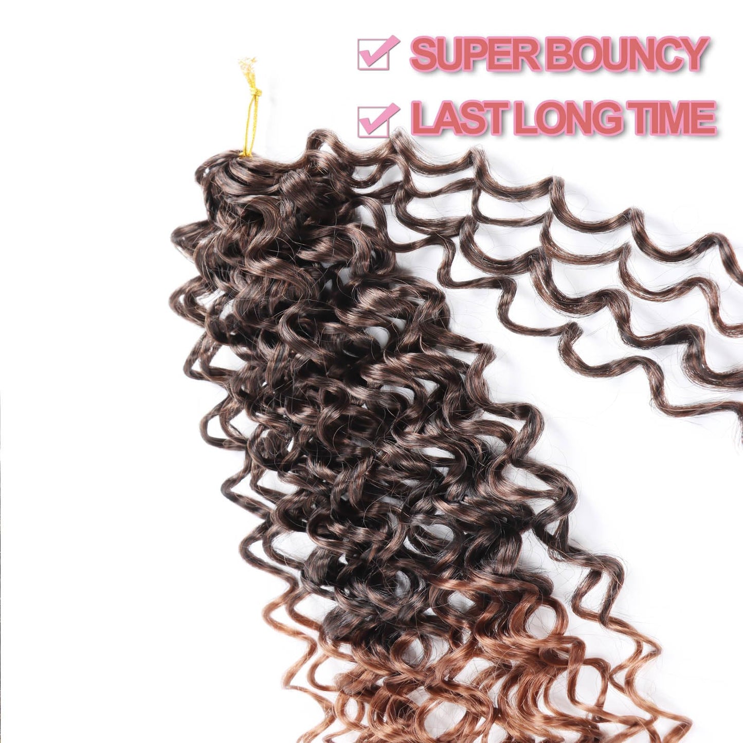 GoGo Curl Crochet Hair Water Wave Crochet Hair Water Wave Crotchet Braiding Hair (8 Inch (Pack of 6), 1B/30#)