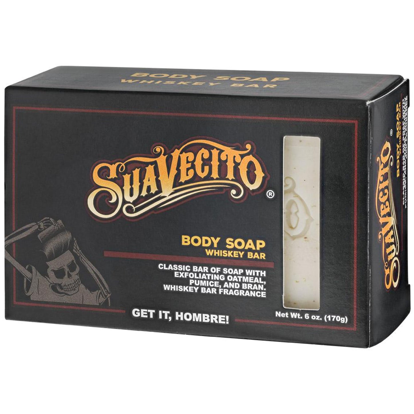 Suavecito Body & Hand Soap Bars Moisturizing Masculine Whiskey Bar Fragrance 6 oz 6 Pack