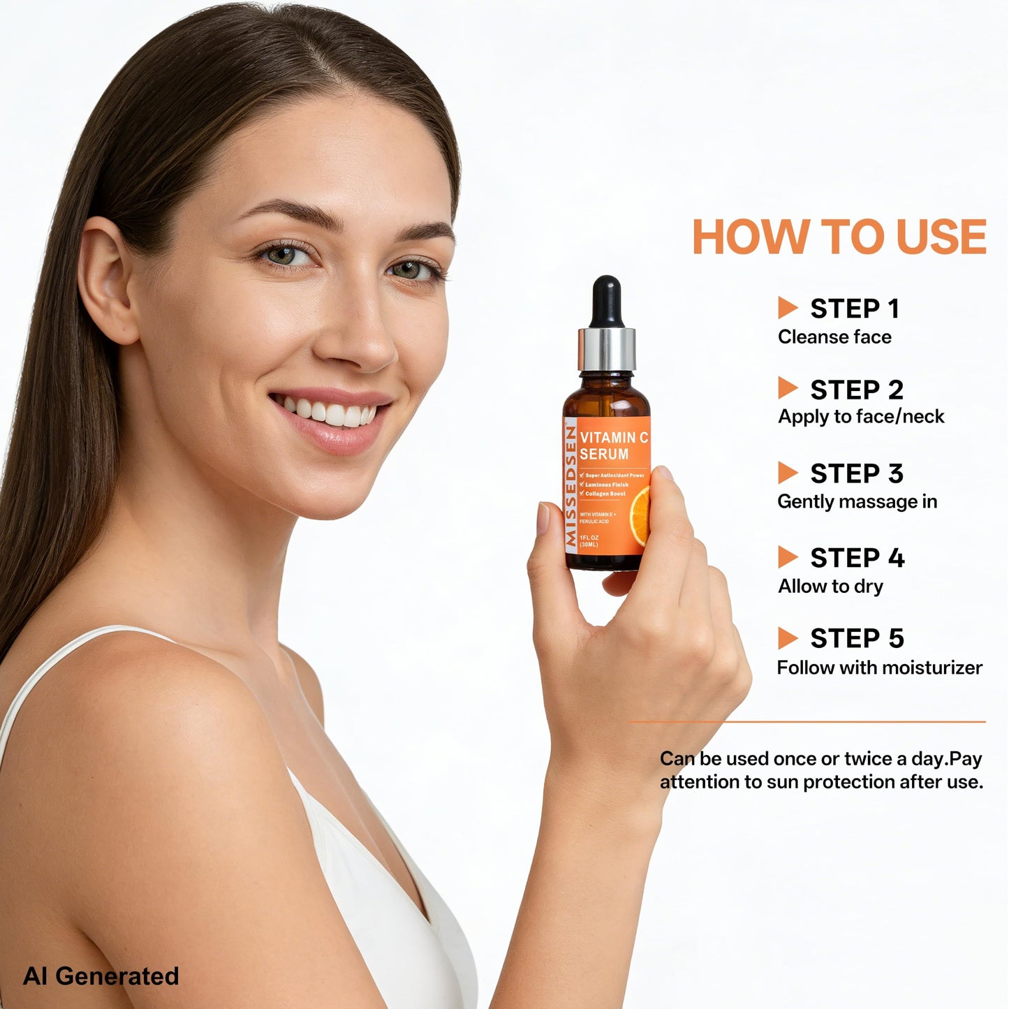 Vitamin C Serum for Face with Vitamin E & Ferulic Acid, Smoothes Wrinkles,Improves Elasticity,Firms Skin 1 Oz for Face Care, Daily Use