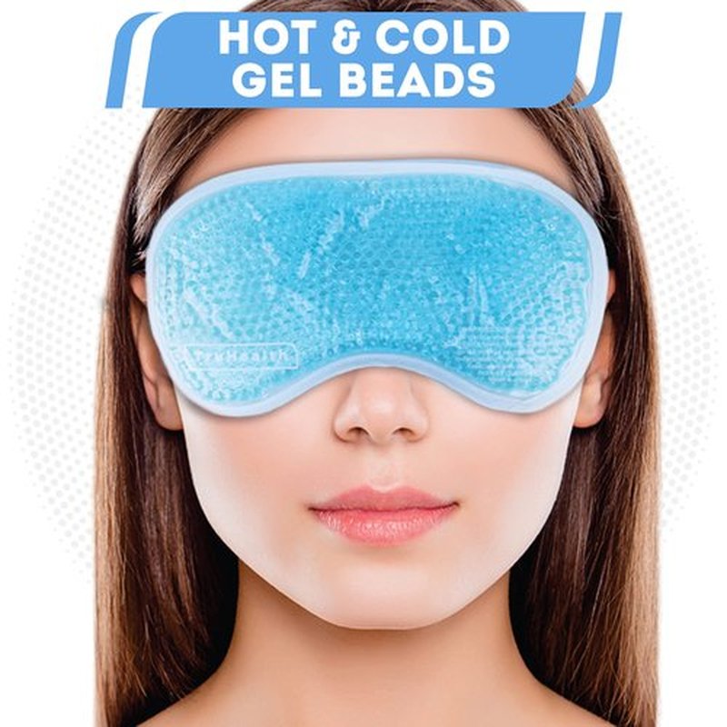 TruHealth Gel Bead Hot and Cold Eye Masks - FSA HSA Approved - Reusable Gel Bead Ice Pack - Gel Bead Eye Mask for Dry Eyes, Puffy Eyes, Beauty, Relaxing, and Sleep - Reusable Gel Ice Pack for Eyes