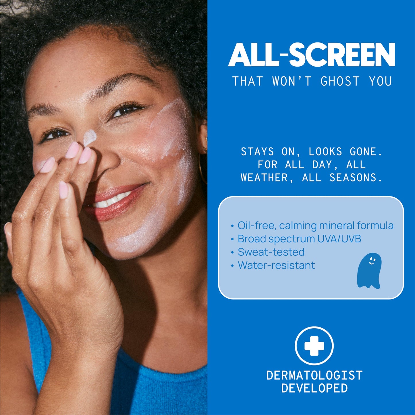 Spooge Ghosted | Mineral Sunscreen SPF 30 | Oil-Free Non Toxic Sun Care | Zinc Oxide Sunscreen | Water Resistant | Bisabolol Infused Formula | Dermatologist Developed | Reef Safe Sunblock | 1.7 oz