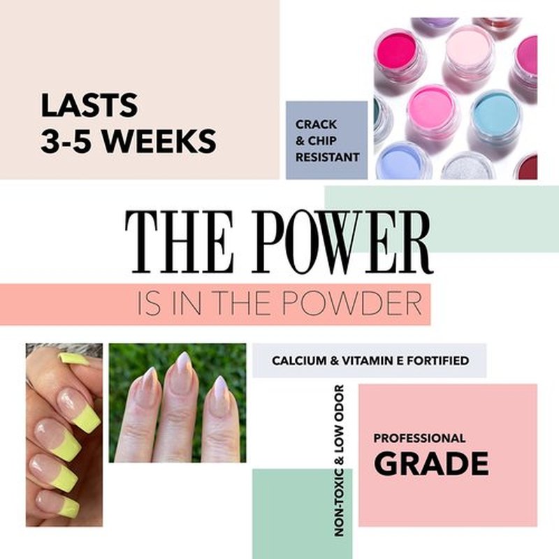 Revel Nail Dip Powder - Dip Build Powder, Nail Strengthener, Long-Lasting Dip Nails, Clear Dip Powder for French Nails, DIY Nails, Professional Nail Dipping Powder, Vivien (Clear), 0.5 oz