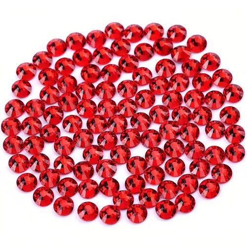 Novani Red Rhinestones 1440pcs SS20 Glass Rhinestone Crystal Flatback Gemstones for Crafts Nails Makeup Bags and Shoes Decoration（SS20, Light Siam）