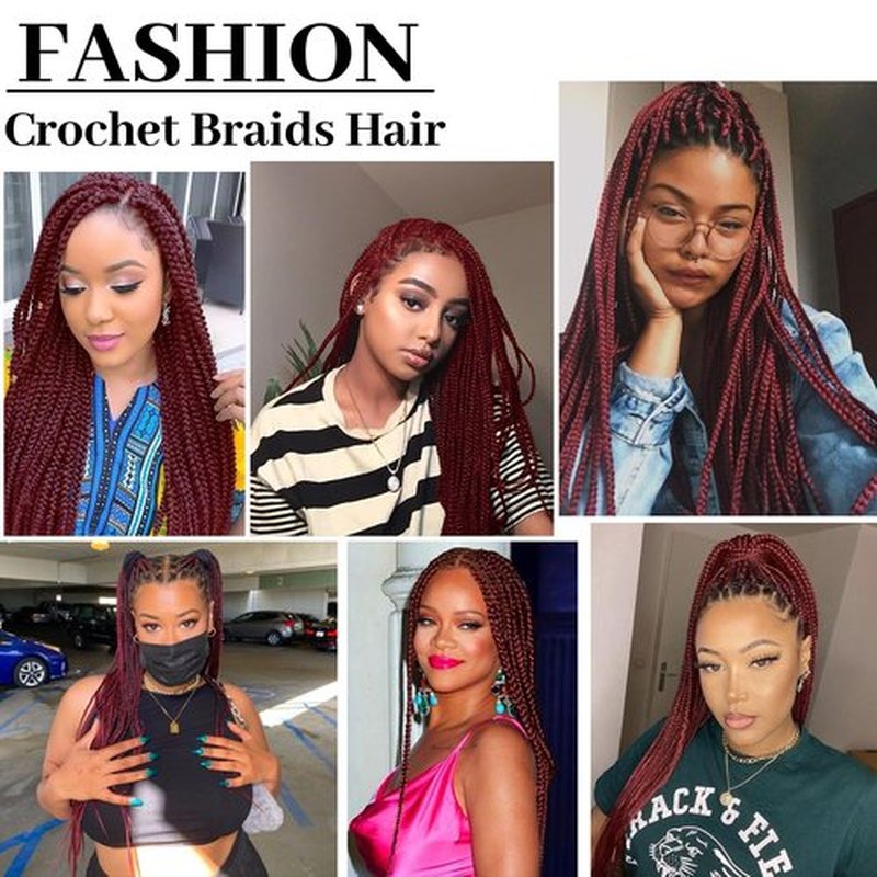 Supernova Hair Senegalese Twist Crochet Hair Ombre Crochet Box Braids Pre Looped 7 Packs Small Crochet Box Braids for Black Women Lightweight Crochet Braids Box Braids Hair Extension (18 Inch #T99J)