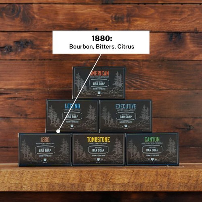 Live Bearded: All-Natural Bar Soap For Men, 3-Pack of 5 oz. Bars, Made in the USA, Exfoliates, Moisturizes - Bamboo Charcoal, Pumice, Coconut, Avocado, and Argan Oils - 1880 Scent